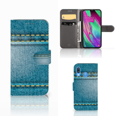 Samsung Galaxy A40 | Wallet Case | met Pasjes | Jeans