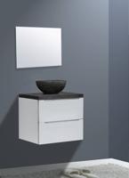 Badmeubel Senza Dynasty met ronde kom 60 Hoogglans Wit