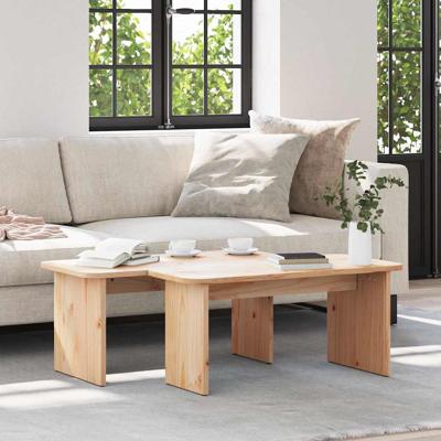 Salontafel 2 pcs Naturel 100 x 69 x 35.5 cm Massief grenenhout