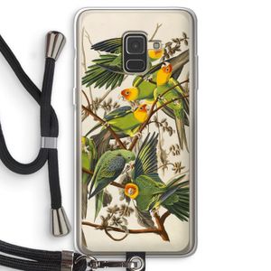 Carolinaparkiet: Samsung Galaxy A8 (2018) Transparant Hoesje met koord