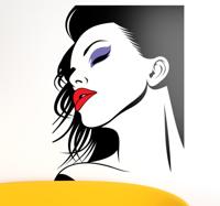 Sticker dame oogschaduw lippenstift