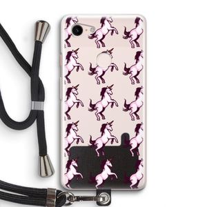 Musketon Unicorn: Pixel 3 Transparant Hoesje met koord