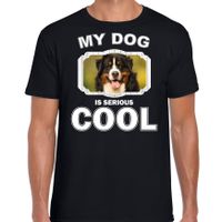 Berner sennen honden t-shirt my dog is serious cool zwart voor heren - thumbnail