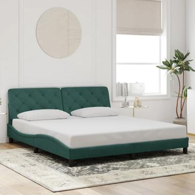Bedframe zonder matras 180x200 cm fluweel donkergroen
