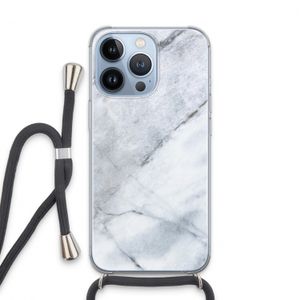 Witte marmer: iPhone 13 Pro Transparant Hoesje met koord