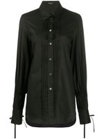 Ann Demeulemeester chemise à détail plissé - Noir - thumbnail