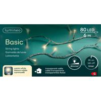 Kerstverlichting - 80 led lampjes -warm wit -600 cm - transparant snoer -timer en dimmer