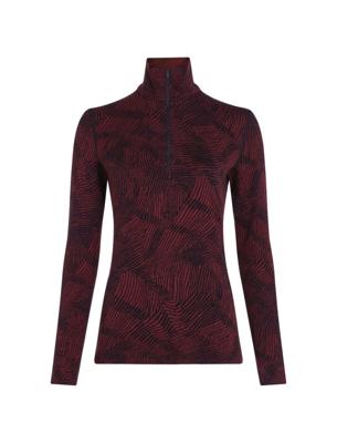Icebreaker Merino 260 Vertex LS Half Zip Frozen Forms Pully Dames Black/Port M