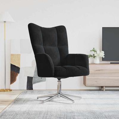 Relaxstoel fluweel zwart