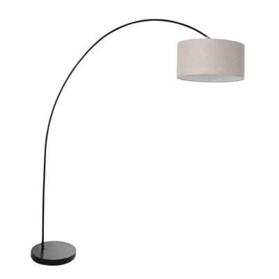 Steinhauer BooglampSolva zwart met grijze kap - 3898ZW
