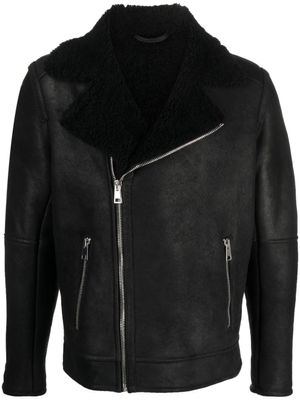 ERALDO veste en peau lainée - Noir