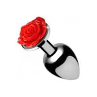 XR Brands Red Rose - Butt Plug - Medium - thumbnail