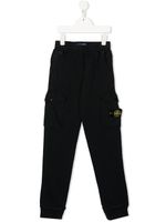 Stone Island Junior pantalon à patch logo latéral - Bleu - thumbnail