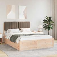 Bedframe met Gevoerd Hoofdgedeelte Taupe 135 x 190 cm