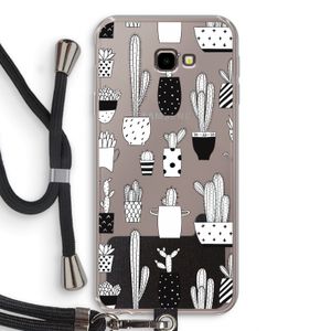 Cactusmotief: Samsung Galaxy J4 Plus Transparant Hoesje met koord