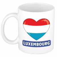 Hartjes vlag Luxemburg koffiemok - drink beker - white - 300 ml - supporters