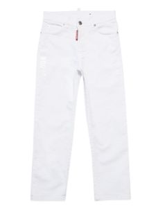 DSQUARED2 KIDS jean droit à logo imprimé - Blanc