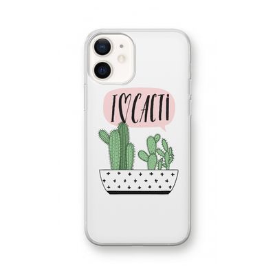 I love cacti: iPhone 12 Transparant Hoesje