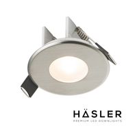 Häsler Inbouwspot Ferrara Incl. Fase Aansnijding Dimbaar 6,8 cm 4 Watt Warm Wit RVS Set - Set 1 Spot - thumbnail