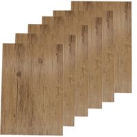 6x Placemats lichtbruine hout print 45 cm