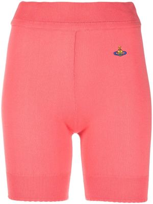 Vivienne Westwood short en maille nervurée à logo brodé - Rose
