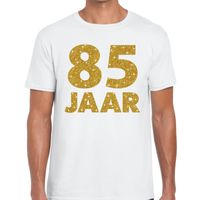 85e verjaardag cadeau t-shirt wit met goud voor heren 2XL  -