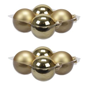 8x stuks glazen kerstballen goud 10 cm mat/glans