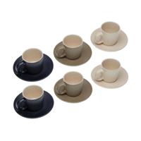Set van 6 theekopjes met schoteltje Versa Tashi Keramiek 8,3 x 7,8 x 8,3 cm