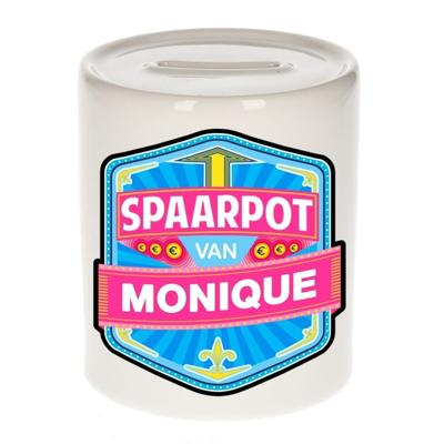 Kinder spaarpot met naam - Monique - keramiek - met dop - wit - Sparen - Spaargeld van Monique Kinder spaarpot met naam - Monique - keramiek - met dop - wit - Sparen - Spaargeld van Monique
