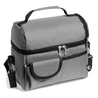 Koeltas Easy Travel - voor lunchpakket of drankjes - 12 liter - 25 x 15 x 24 cm - Draagband - Grijs