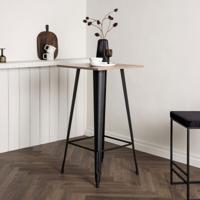 Nohr Vierkante Bartafel 'Jerae' 60 x 60cm, kleur Walnoot/Zwart