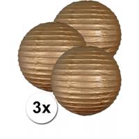 Luxe bol feest lampion - 3x - goud - dia 35 cm - papier