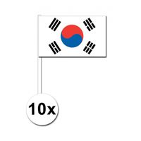 10 zwaaivlaggetjes Zuid Korea 12 x 24 cm   -