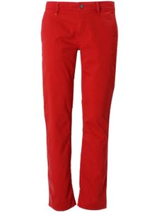 BOSS pantalon chino à patch logo - Rouge