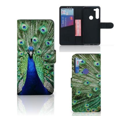 Motorola G8 Power | Telefoonhoesje | Met pasjeshouder | Pauw