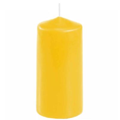 Stompkaars in het goudgeel - 10 x 5 cm - Home basics sfeer kaarsen - dikke kaarsen