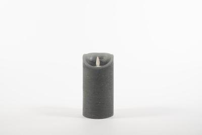 Rustic Wax Candle Moving Flame 7,5X15Cm Grey 3 X Aaa - Annas collection