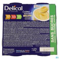 Delical Creme Dessert Hp-hc Z/suik. Vanille 4x124g