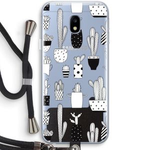 Cactusmotief: Samsung Galaxy J3 (2017) Transparant Hoesje met koord