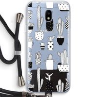 Cactusmotief: Samsung Galaxy J3 (2017) Transparant Hoesje met koord