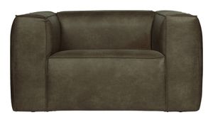 WOOOD Fauteuil 'Bean' Recycle Leer, kleur Army