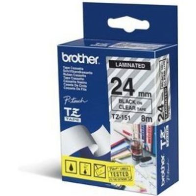 Brother printlintcassette TZE-151 kleurloos/zwart 24 mm