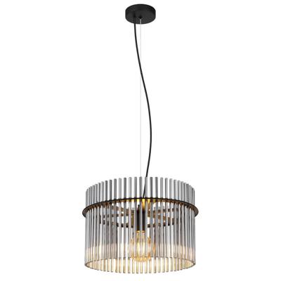 Globo Zwarte hanglampGorley met smoke glas Ø 40cm - 15698H