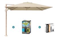 Platinum Challenger Premium T2 3x3 m Champagne Teak - met ingraafvoet en hoes Platinum Challenger Premium T2 3x3 m Champagne Teak - met ingraafvoet en hoes