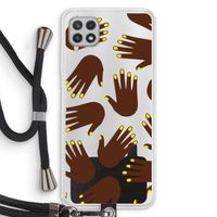 Hands dark: Samsung Galaxy A22 4G Transparant Hoesje met koord