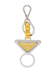 Prada porte-clés à pendentif logo - Argent