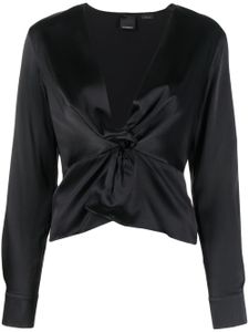 PINKO blouse en soie à détail noué - Noir