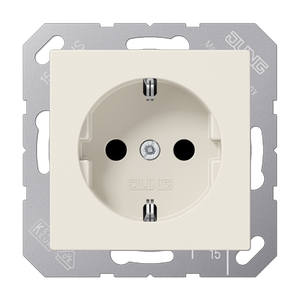 Jung AS500 stopcontact 1-voudig met randaarde creme A1520N