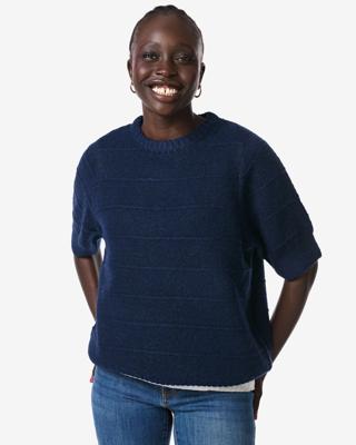 HEMA Damestrui Fyra gebreid donkerblauw (donkerblauw)