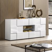 Dressoir Dama 181 cm breed hoogglans wit